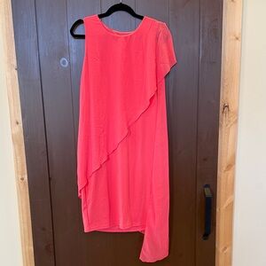 Coral Pink Midi Dress